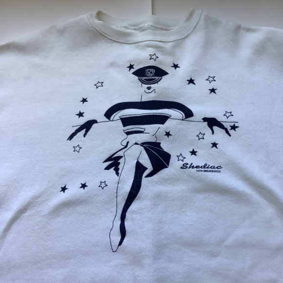 🇨🇦 Vintage 1980s Yacht Core New Brunswick White Sweatshirt 🇨🇦 - Picture 2 of 12